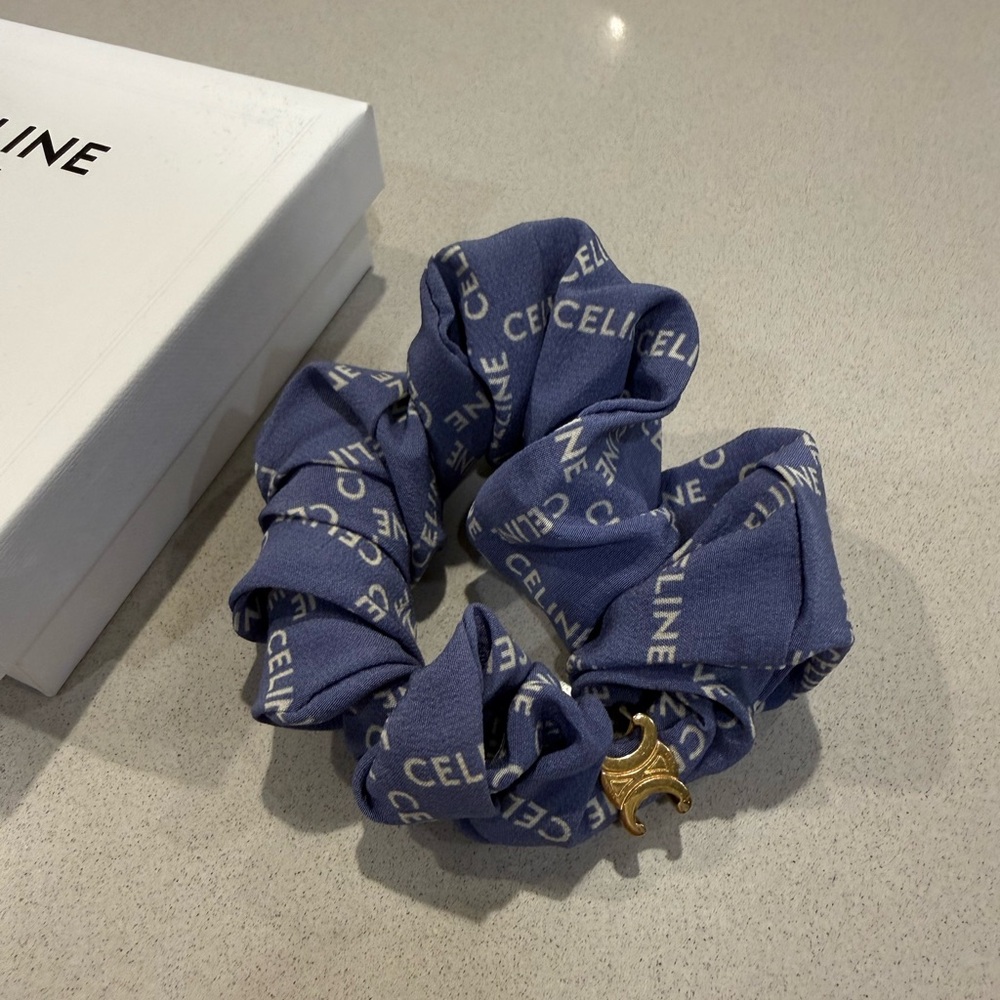 Celine Blue Hair Scrunchie